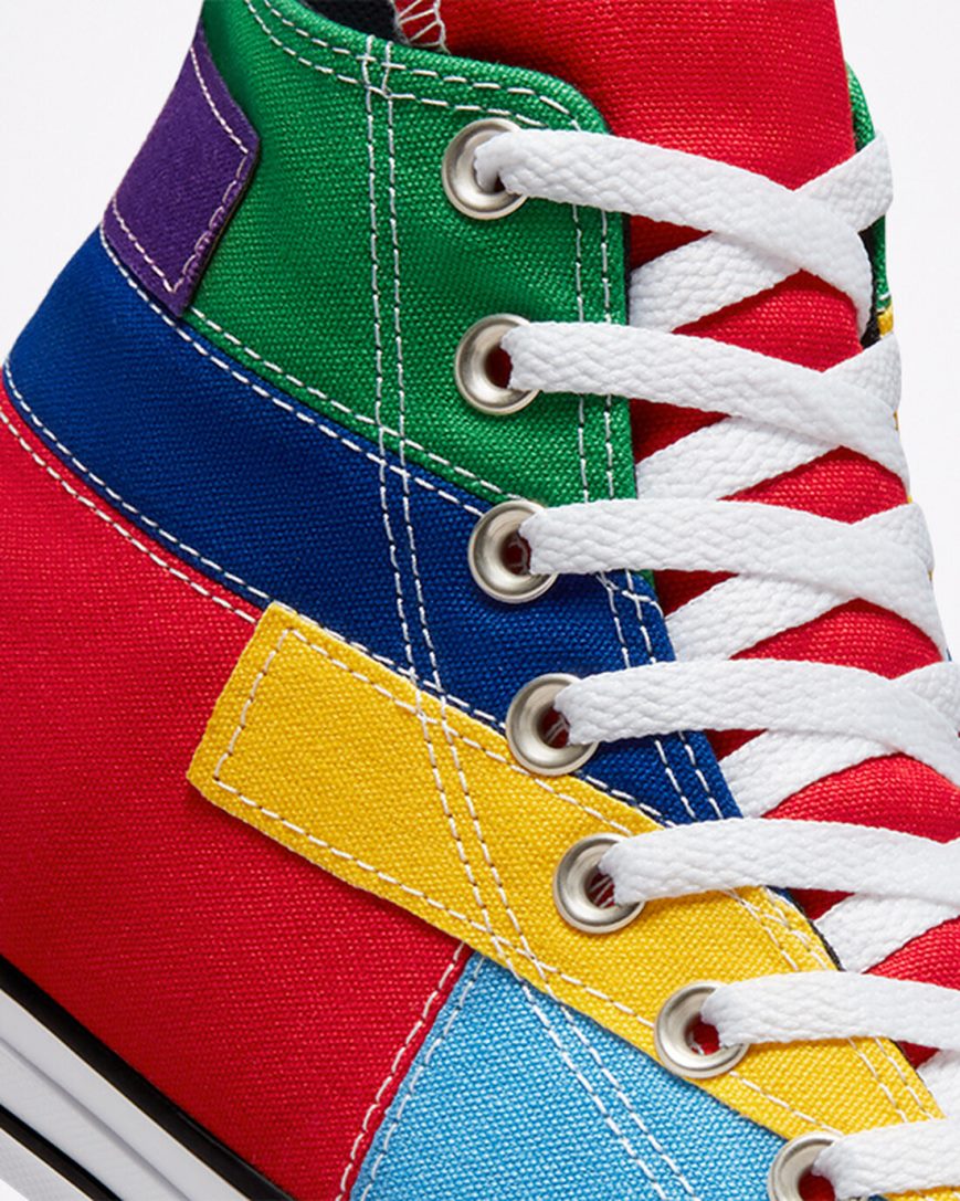 Men's Converse Chuck Taylor All Star Patchwork High Top Shoes Red / Blue | AU 09EC5P